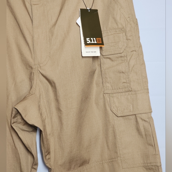 5.11 Taclite Pro Pants 36x30 Relaxed Fit Khaki Cargo Teflon - Picture 4 of 15